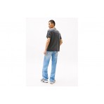 Tommy Jeans Label Ανδρικό Κοντομάνικο T-Shirt Γκρι Σκούρο