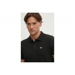 Tommy Jeans Slim Placket Ανδρική Κοντομάνικη Μπλούζα Polo Μαύρη