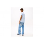 Tommy Jeans Slim Placket Ανδρικό Κοντομάνικο Polo T-Shirt Σιέλ