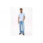 Tommy Jeans Slim Placket Ανδρικό Κοντομάνικο Polo T-Shirt Σιέλ
