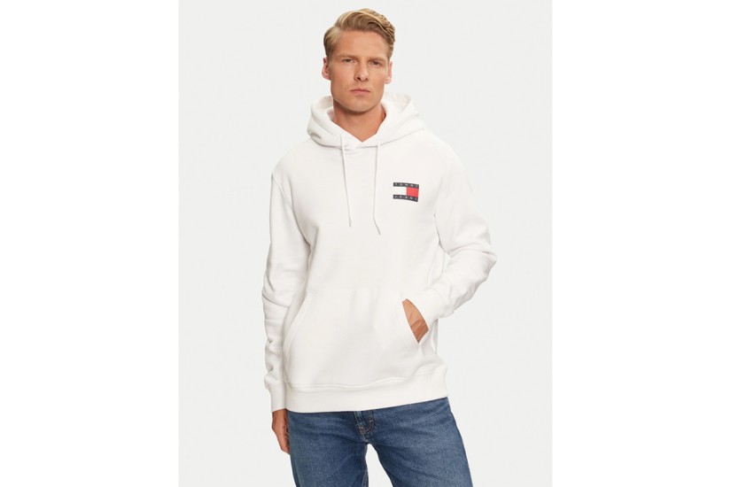 Tommy Jeans Ανδρικό Φούτερ Με Κουκούλα Λευκό