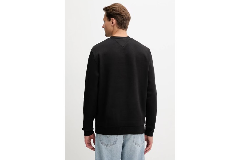 Tommy Jeans Flag Fleece Ανδρικό Κοντομάνικο T-Shirt Μαύρο