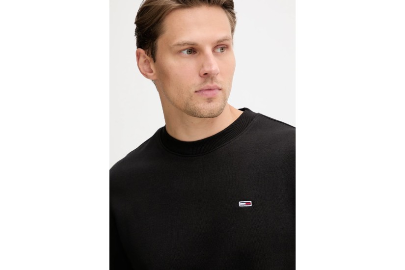 Tommy Jeans Flag Fleece Ανδρικό Κοντομάνικο T-Shirt Μαύρο