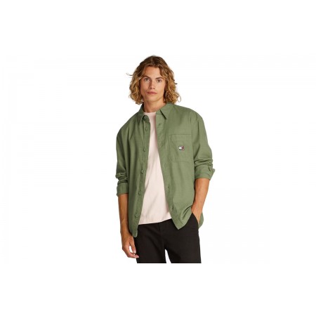 Tommy Jeans Cotton Slub Ls Overshirt Ext Πουκάμισο Μακρυμάνικο Ανδρικό 