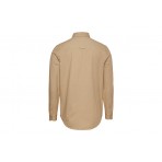 Tommy Jeans Reg Washed Twill Ανδρικό Μακρυμάνικο Πουκάμισο Μπεζ