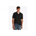 Tommy Jeans Linear Ανδρικό Κοντομάνικο Polo T-Shirt Μαύρο