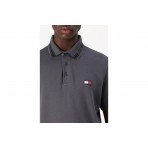 Tommy Jeans Ανδρικό Κοντομάνικο Polo T-Shirt Γκρι Σκούρο