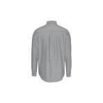 Tommy Jeans Oxford Ανδρικό Μακρυμάνικο Πουκάμισο Γκρι