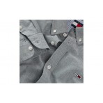Tommy Jeans Oxford Ανδρικό Μακρυμάνικο Πουκάμισο Γκρι