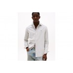 Tommy Jeans Oxford Ανδρικό Μακρυμάνικο Πουκάμισο Χακί Ανοιχτό