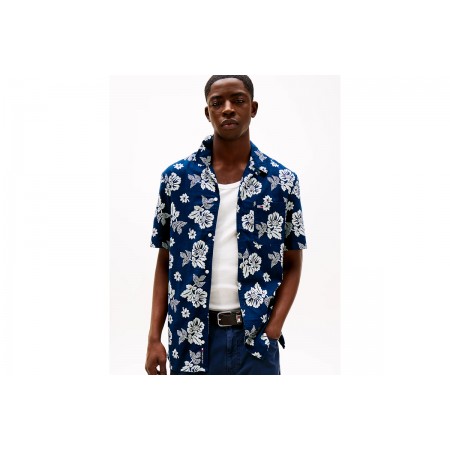 Tommy Jeans Reg Slub Aop Ext Πουκάμισο Κοντομάνικο Ανδρικό 