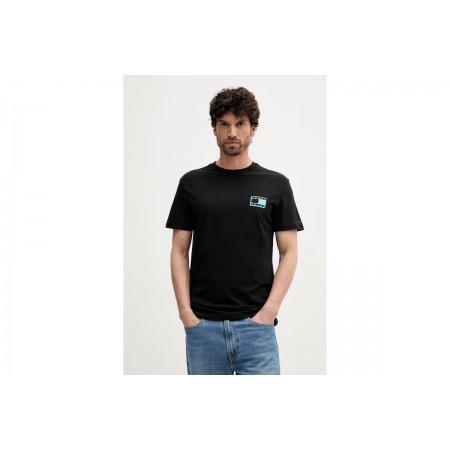 Tommy Jeans Pop Color Flag Ανδρικό Κοντομάνικο T-shirt Μαύρο