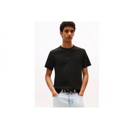 Tommy Jeans Waffle Script Slim Fit T-Shirt Ανδρικό 