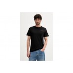 Tommy Jeans Linear Ανδρικό Κοντομάνικο T-shirt Μαύρο 
