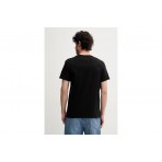 Tommy Jeans Linear Ανδρικό Κοντομάνικο T-shirt Μαύρο 