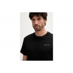 Tommy Jeans Linear Ανδρικό Κοντομάνικο T-shirt Μαύρο 