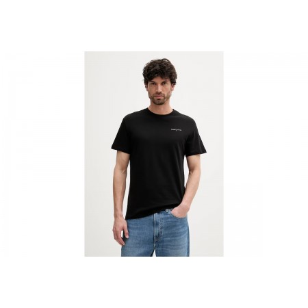 Tommy Jeans Linear Ανδρικό Κοντομάνικο T-shirt Μαύρο 