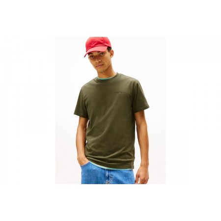 Tommy Jeans Linear Logo Slim T-Shirt Ανδρικό 