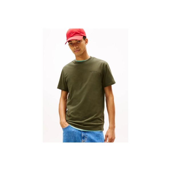 Tommy Jeans Linear Logo Slim T-Shirt Ανδρικό (DM0DM21780 GY1)