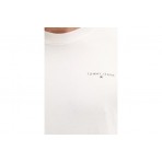 Tommy Jeans Linear Ανδρικό Κοντομάνικο T-shirt Εκρού