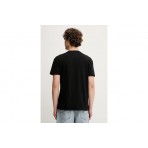 Tommy Jeans Linear Ανδρικό Κοντομάνικο T-shirt Μαύρο 