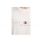 Tommy Jeans Linear Ανδρικό Κοντομάνικο T-shirt Εκρού