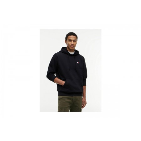 Tommy Jeans Brushed Fleece Ανδρικό Φούτερ με Κουκούλα Μαύρο
