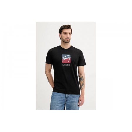 Tommy Jeans Dna Ανδρικό Κοντομάνικο T-shirt Μαύρο 