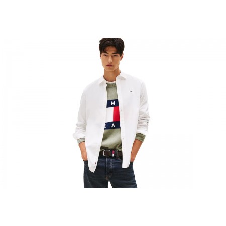 Tommy Jeans Flag Embroidery Poplin Πουκάμισο Μακρυμάνικο Ανδρικό (DM0DM22026 YBL)