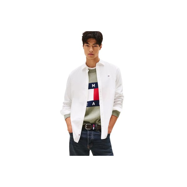 Tommy Jeans Flag Embroidery Poplin Πουκάμισο Μακρυμάνικο Ανδρικό (DM0DM22026 YBL)