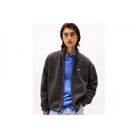 Tommy Jeans Badge Teddy Zip-Thru Relaxed Μπουφάν Sherpa Ανδρικό 