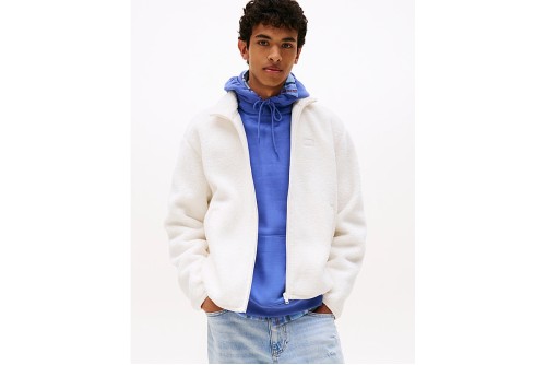 Tommy Jeans Badge Teddy Zip-Thru Relaxed Μπουφάν Sherpa Ανδρικό (DM0DM22078 YBH)