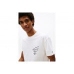 Tommy Jeans Signature Back Logo Ανδρικό Κοντομάνικο T-Shirt Εκρού