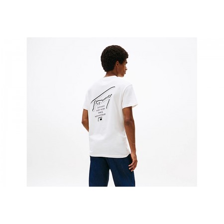 Tommy Jeans Signature Back Logo Ανδρικό Κοντομάνικο T-Shirt Εκρού