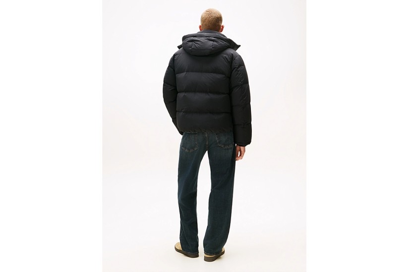 Tommy Jeans Hooded Down Ανδρικό Μπουφάν Puffer με Κουκούλα Μαύρο