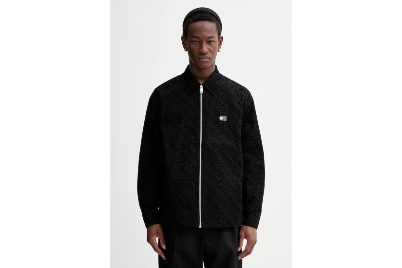 Tommy Jeans Flock Print Overshirt Ανδρικό Jacket Μαύρο