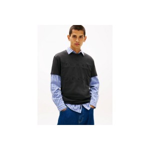 Tommy Jeans Tonal Flag Regular Fit T-Shirt Ανδρικό (DM0DM22312 BDS)