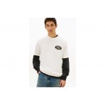 Tommy Jeans Graphic Logo Relaxed Textured Jersey Ανδρικό Κοντομάνικο T-Shirt Εκρού