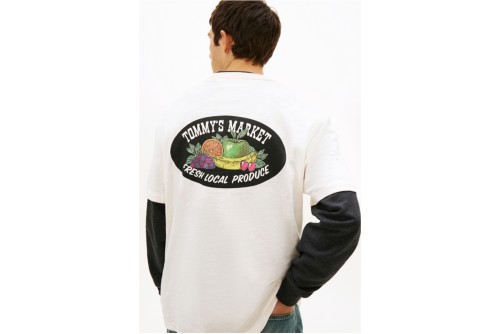 Tommy Jeans Graphic Logo Relaxed Textured Jersey T-Shirt Ανδρικό (DM0DM22512 YBH)