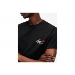 Tommy Jeans Signature Logo Slim Jersey T-Shirt Ανδρικό (DM0DM22538 BDS)