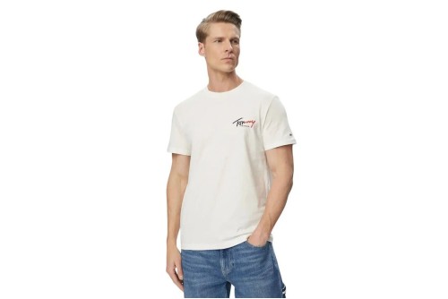 Tommy Jeans Signature Logo Slim Jersey T-Shirt Ανδρικό (DM0DM22538 YBH)