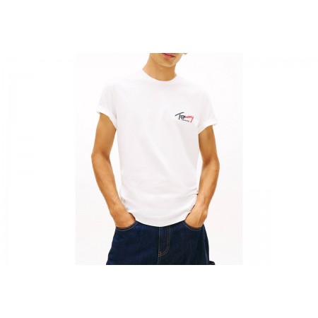 Tommy Jeans Signature Logo Slim Jersey T-Shirt Ανδρικό (DM0DM22538 YBL)