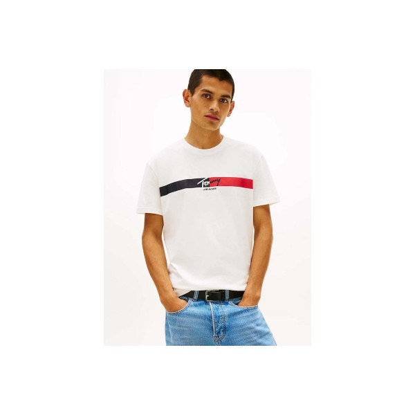 Tommy Jeans Signature Logo Jersey T-Shirt  Ανδρικό (DM0DM22539 YBL)