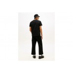 Tommy Jeans Regular Fit Vintage Logo Ανδρικό Κοντομάνικο T-Shirt Μαύρο, Εκρού