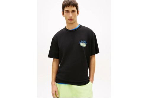 Tommy Jeans Relaxed Bubble Flame Graphic T-Shirt Ανδρικό (DM0DM22552 BDS)