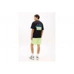 Tommy Jeans Relaxed Bubble Flame Graphic Ανδρικό Κοντομάνικο T-Shirt Μαύρο, Κίτρινο, Μπλε