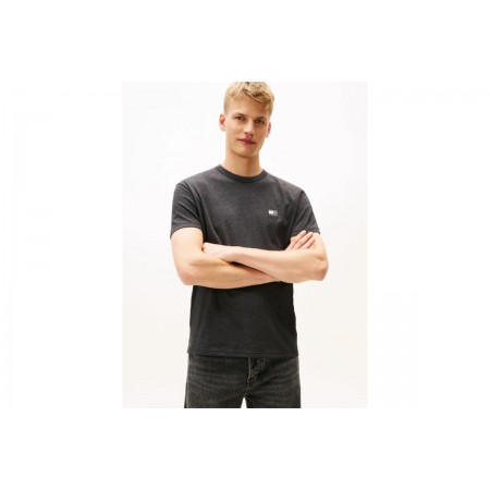 Tommy Jeans Regular Badge Ανδρικό Κοντομάνικο T-Shirt Γκρι Σκούρο
