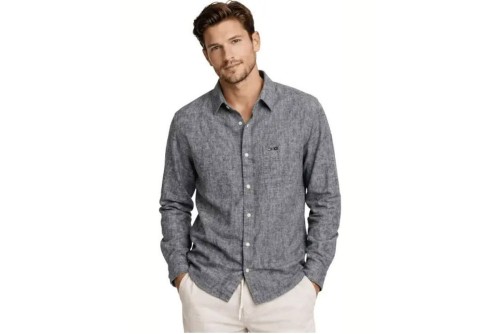 Tommy Jeans Regular Linen Blend Πουκάμισο Μακρυμάνικο Ανδρικό (DM0DM22761 C1G)