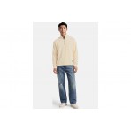 Tommy Jeans Waffle Knit Relaxed Ανδρική Μακρυμάνικη Πλεκτή Μπλούζα με Φερμουάρ Μπεζ