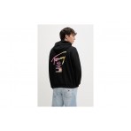 Tommy Jeans Signature Back Logo Relaxed Ανδρικό Φούτερ με Κουκούλα Μαύρο